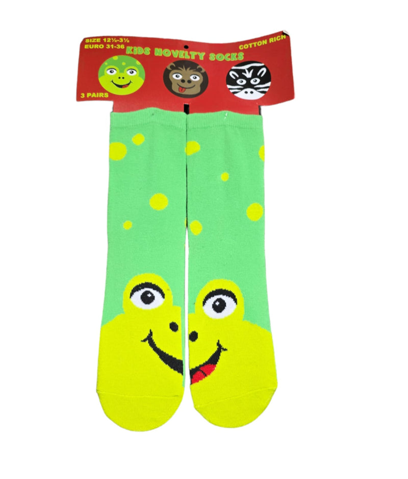 Unisex 3 pack Novelty Socks - Frog (12.5-3.5) (PK4) 42B296F