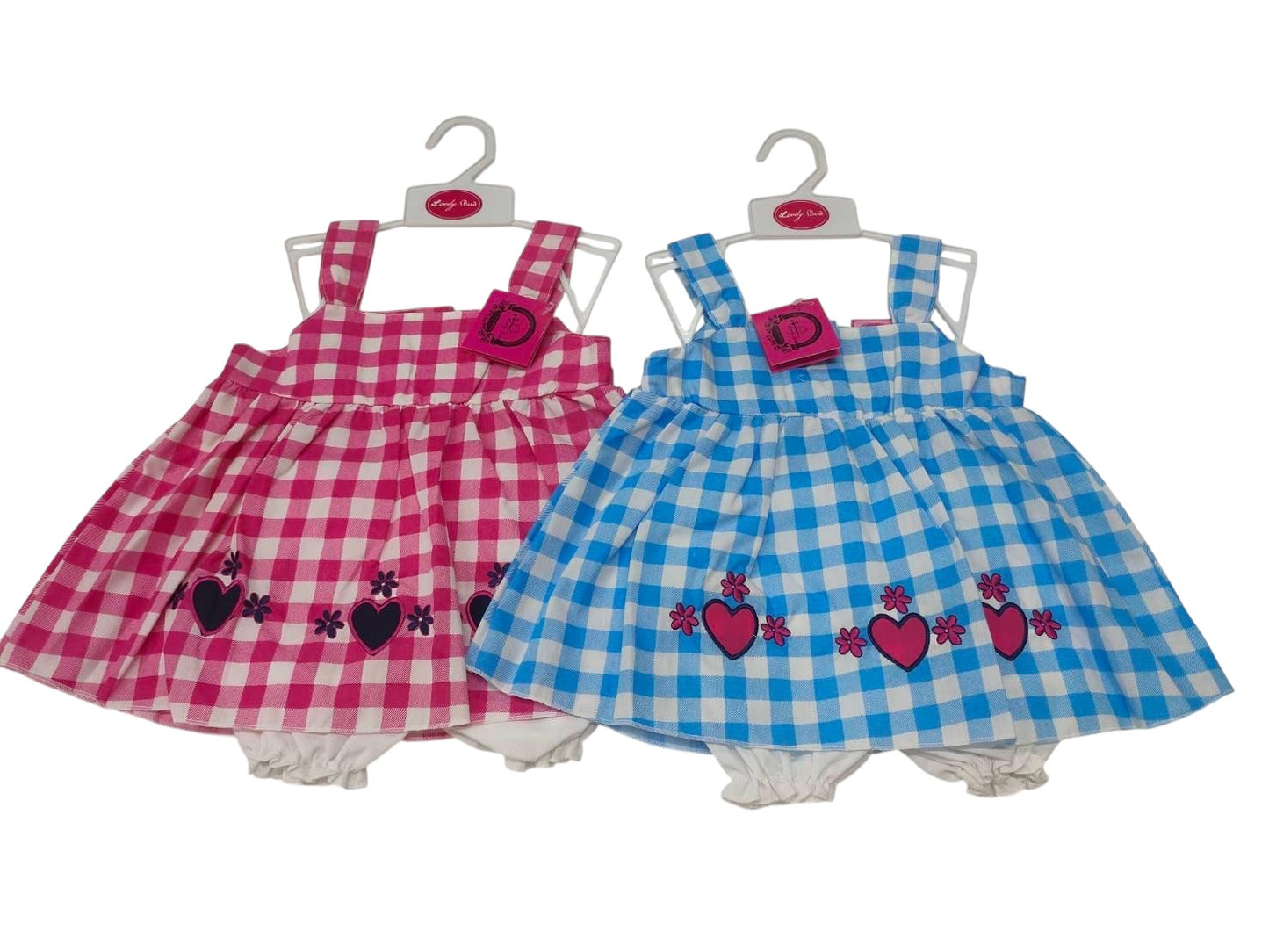 Baby Dress - Checker Hearts (0-9months) (PK6) DRS26 ( unit price 3.95)