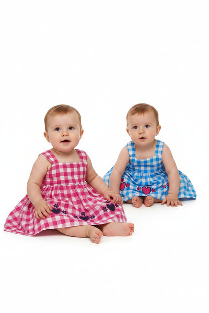 Baby Dress - Checker Hearts (0-9months) (PK6) DRS26