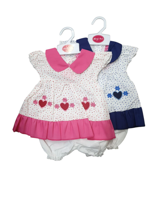 Baby Dress - Polka/Hearts (0-9months) (PK6) DRS16 ( unit price 3.95)