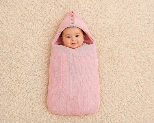 Knitted Baby Swaddle Bag with Padding (60x45cm) (PK1) BH-18-146