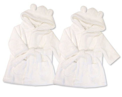 Supersoft Baby Dressing Gown/ Robe -White (PK6) (3-24m) BIS-2020-2345w