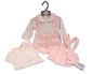 Baby Girls 2 pcs Short Dungaree Set with Bow - Sweet Heart (NB-6 Months) (PK6) Bis-2020-2520