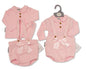 Baby Girls 2 pcs Short Dungaree Set with Bow - (NB-6 Months) (PK6) Bis-2020-2521