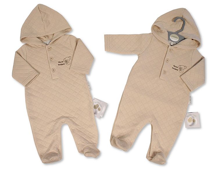 Baby Boys Hooded All in One - New to the World (PK6) (NB-6m) BIS-2020-2588