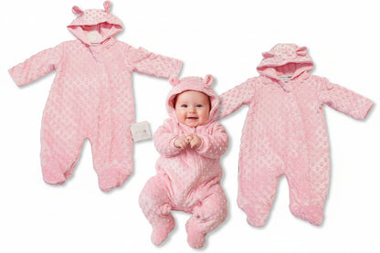 Baby Girls Hooded All-In-One with Ears (NB-6m) (PK6) BIS-2020-2609