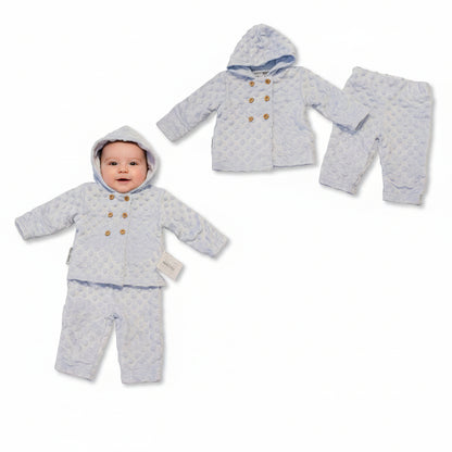 Baby Boys Hooded 2 pcs Set with Buttons (0-6m) (PK6) BIS-2020-2612