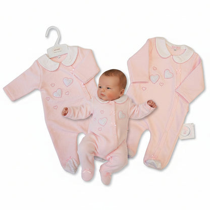 Baby Girls All-In-One - Hearts (NB-6m) (PK6)  BIS-2020-2623