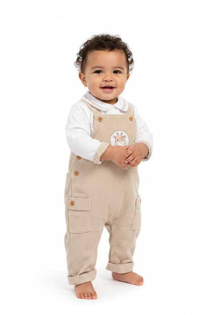 Baby 2 pcs Dungaree Set - Giraffe (NB-9m) (PK6)  BIS-2020-2655