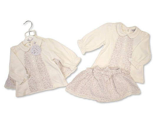 Baby Girls Jacquard 2 pcs Skirt Set with Bow (NB-9m) (PK6)  BIS-2020-2664