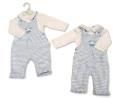 Baby Boys 2 pcs Dungaree Set - Giraffe (PK6) (NB-6m) BIS-2020-2670