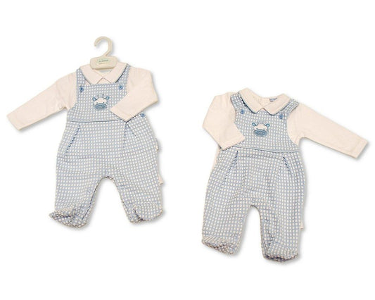 Baby Boys 2 pcs Dungaree Set with Closed Feet - Giraffe (PK6) (NB-6m) BIS-2020-2672