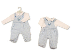 Baby Boys 2 pcs Dungaree Set with Closed Feet - Giraffe (PK6) (NB-6m) BIS-2020-2672