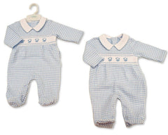 Baby Boys All in One with Smocking - Giraffe (PK6) (NB-6m) BIS-2020-2674