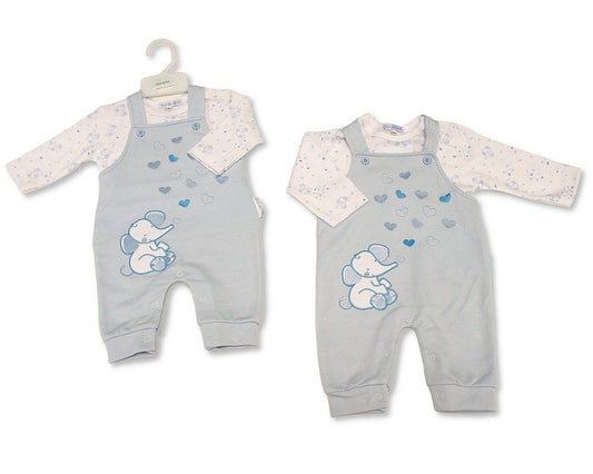 Baby Boys 2 pcs Dungaree Set - Elephant (PK6) (NB-6m) BIS-2020-2677
