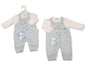 Baby Boys 2 pcs Dungaree Set - Elephant (PK6) (NB-6m) BIS-2020-2677