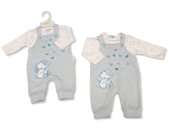 Baby Boys 2 pcs Dungaree Set - Elephant (PK6) (NB-6m) BIS-2020-2677
