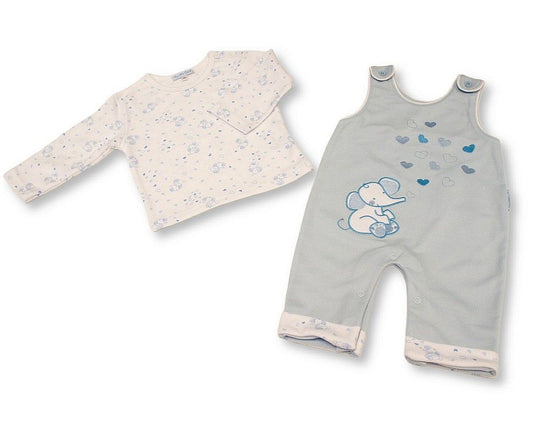 Baby Boys 2 pcs Dungaree Set - Elephant (PK6) (NB-6m) BIS-2020-2678