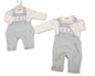 Baby Boys 2 pcs Dungaree Set with Smocking - Elephant (PK6) (NB-6m) BIS-2020-2679