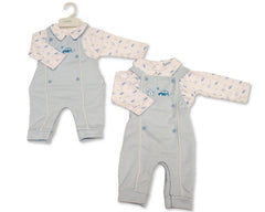 Baby Boys 2 pcs Dungaree Set - Car and Teddy (PK6) (NB-6m) BIS-2020-2684