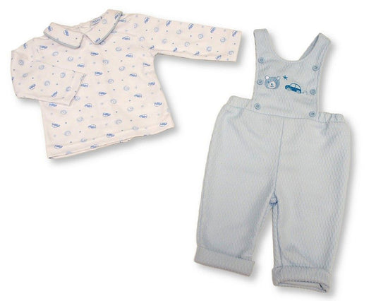 Baby Boys 2 pcs Dungaree Set - Car and Teddy (PK6) (NB-6m) BIS-2020-2685