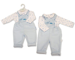Baby Boys 2 pcs Dungaree Set - Car and Teddy (PK6) (NB-6m) BIS-2020-2685