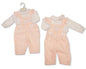 Baby Girls 2 pcs Dungaree Set with Bows - Hearts (PK6) (NB-6m) BIS-2020-2698