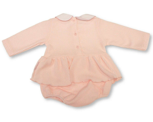 Baby Girls Long Sleeved Romper with Bows - Hearts (PK6) (NB-6m) BIS-2020-2699