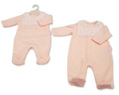 Baby Girls All in One with Bib Front - Leaves and Hearts (PK6) (NB-6m) BIS-2020-2704