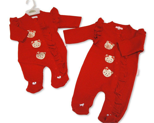 Baby Girls All in One with Frill - Teddy (PK6) (NB-6m) BIS-2020-2705