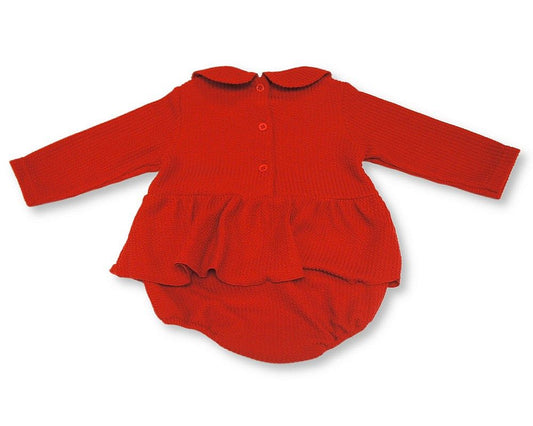 Baby Girls Long Sleeved Romper with Bows - Teddy (PK6) (NB-6m) BIS-2020-2707