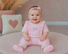 Baby Girls 2 pcs Set with Diamante Applique (NB-6m) (PK6) - BIS-2020-2711