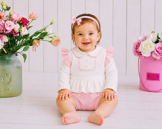 Baby Girls 2 pcs Set Lace Applique (NB-6m) (PK6) - BIS-2020-2714