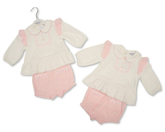 Baby Girls 2 pcs Set Lace Applique (NB-6m) (PK6) - BIS-2020-2714