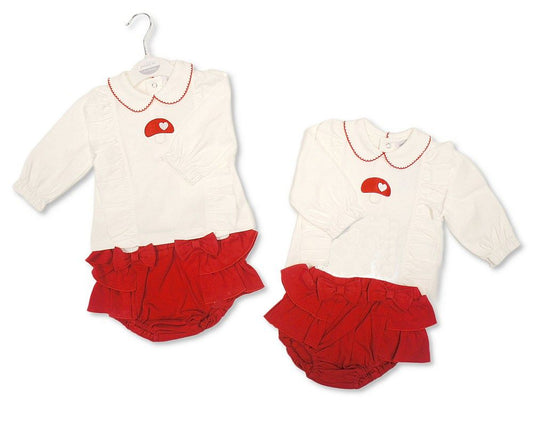 Baby Girls 2 pcs Top and Shorts Set - Mushroom (NB-6m) (PK6) - BIS-2020-2721