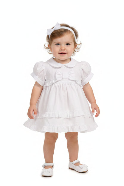 Tiered Baby Dress with Embroidery (NB-6m) (PK6) BIS-2120-6265