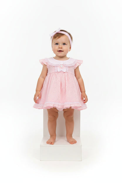 Baby Dress with Lace and Embroidery (NB-6m) (PK6) BIS-2120-6273
