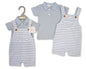 Baby Boys 2 pcs Dungaree Set - Stripes (NB-9m) (PK4) BIS-2120-6346