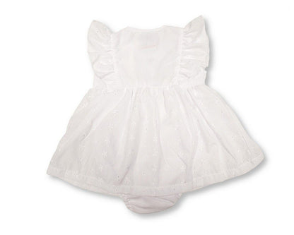 Baby Dress White with Flowers Embroidery (6-24m) (PK6) - BIS-2120-6377
