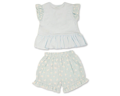 Baby Girls Woven Blouse and Shorts Set with Bows (NB-9m) (PK6) - BIS-2120-6381