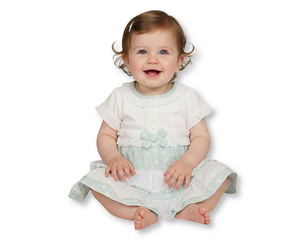 Baby Girls Woven Tiered Dress with Bow and Pants (NB-9m) (PK6) - BIS-2120-6384