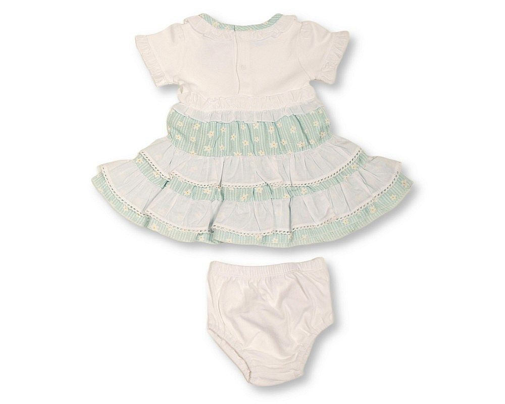 Baby Girls Woven Tiered Dress with Bow and Pants (NB-9m) (PK6) - BIS-2120-6384