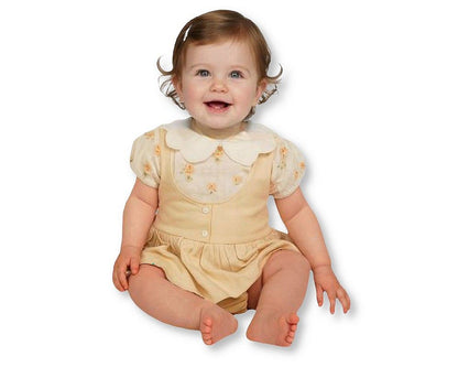Baby Girls Dress Romper with Chiffon Pleat and Flower Print (NB-9m) (PK6) - BIS-2120-6385