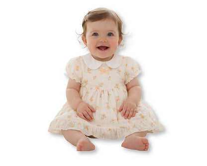Baby Girls Dress with Flower Print and Pants (NB-9m) (PK6) - BIS-2120-6387