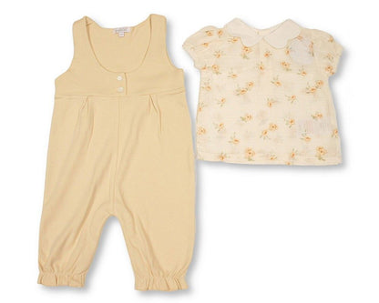 Baby Girls 2 pcs Long Romper Set with Flower Print (NB-9m) (PK6) - BIS-2120-6388