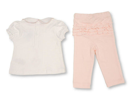 Baby Girls 2 pcs Legging Set with Floral Embroidery (NB-9m) (PK6) - BIS-2120-6389