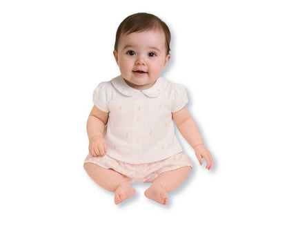 Baby Girls 2 pcs Shorts Set with Floral Print and Embroidery (NB-9m) (PK6) - BIS-2120-6394