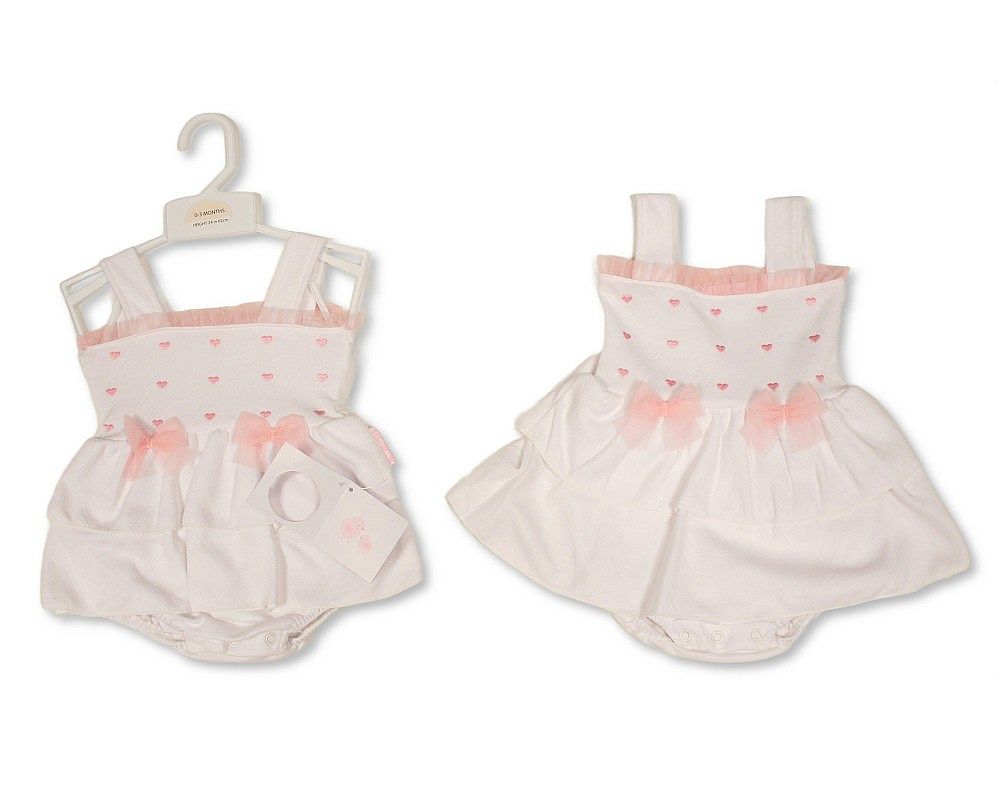 Baby Girls Dress with Bows - Hearts (NB-9m) (PK6) - BIS-2120-6398