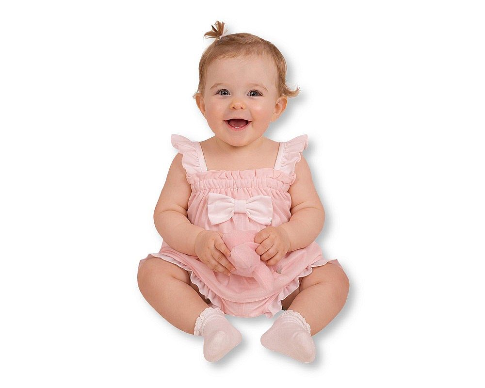 Baby Girls 2 pcs Dress Set with Bow (NB-9m) (PK6) - BIS-2120-6405