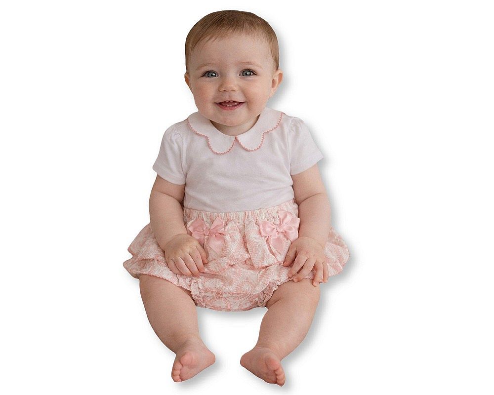 Baby Girls Jacquard 2 pcs Set with Bows (NB-9m) (PK6) - BIS-2120-6408